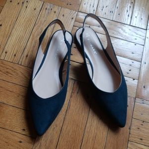 Green slingback flats